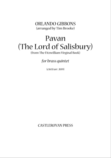 Pavan (The Lord Salisbury) - brass quintet (score)