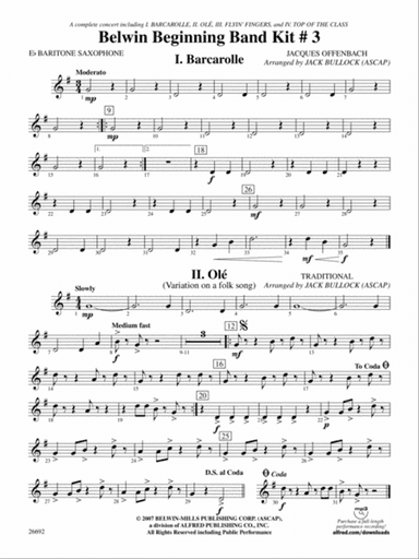 Belwin Beginning Band Kit #3: E-flat Baritone Saxophone