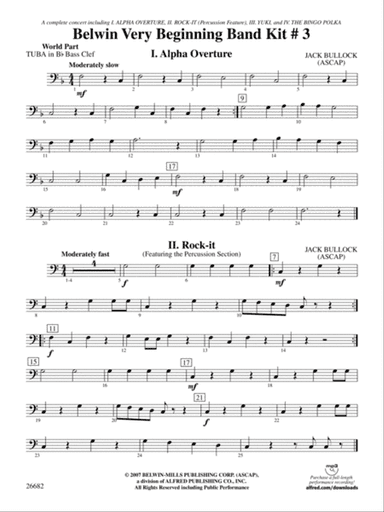Belwin Very Beginning Band Kit #3: (wp) B-flat Tuba B.C.