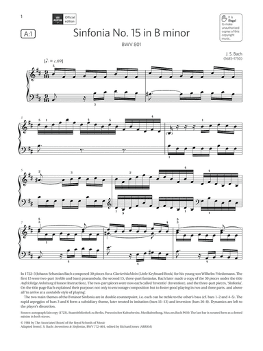 Sinfonia No.15 in B minor (Grade 7, list A1, from the ABRSM Piano Syllabus 2021 & 2022)