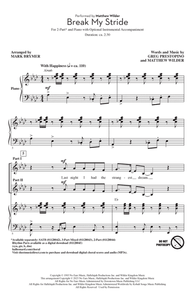 Break My Stride (arr. Mark Brymer)