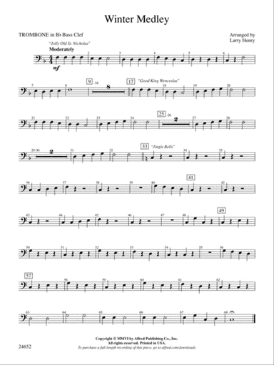 Winter Medley: (wp) Bb Trombone B.C.