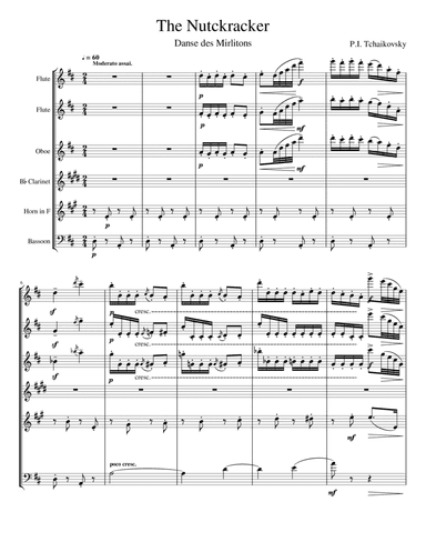 The Nutracker. N° 12-e Danse des Mirlitons - Wind Sextet
