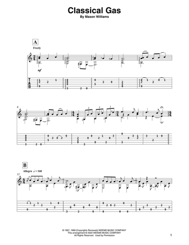 Classical Gas (arr. David Jaggs)