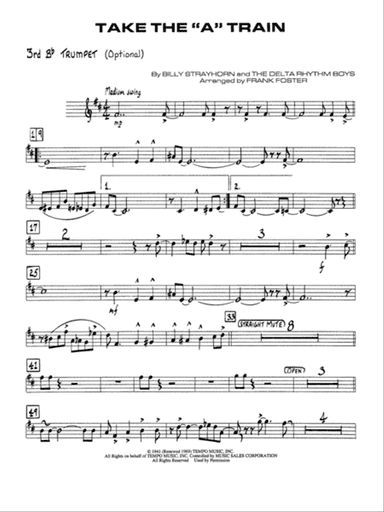 Take the "A" Train: 3rd B-flat Trumpet