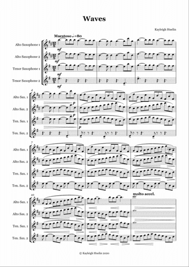 Waves - Saxophone quartet (AATT)