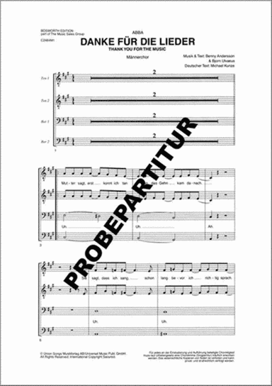 Danke für die Lieder