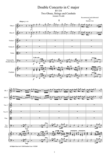 Vivaldi - Double Concerto in C major RV 534 for Two Oboes, Strings and Cembalo