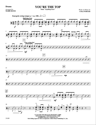 You're the Top (from the musical Anything Goes): Drums