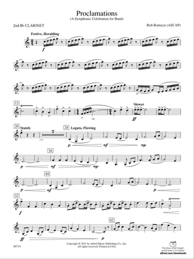 Proclamations: 2nd B-flat Clarinet