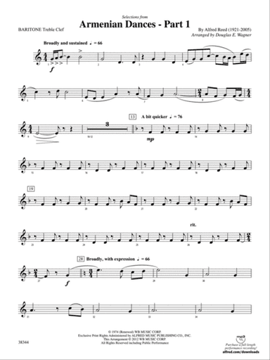 Armenian Dances, Part 1, Selections from: Baritone T.C.