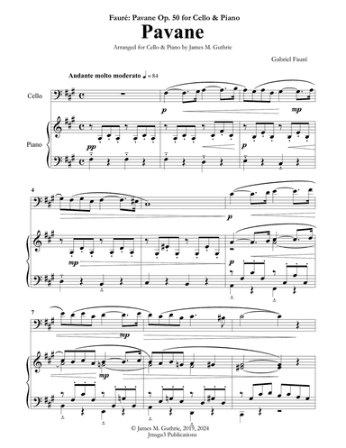 Fauré: Pavane Op. 50 for Cello & Piano