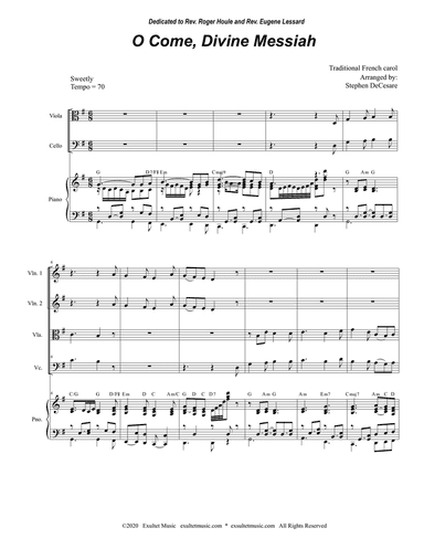 O Come, Divine Messiah (String Quartet and Piano)