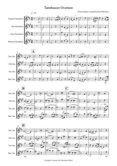 Tannhäuser Overture for Saxophone Quartet