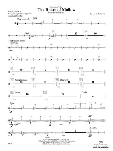 The Rakes of Mallow (from the Irish Suite): 2nd Percussion