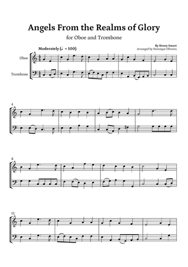 Angels from the Realms of Glory (Oboe and Trombone) - Christmas Carol