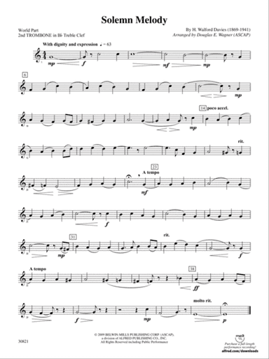Solemn Melody: (wp) 2nd B-flat Trombone T.C.