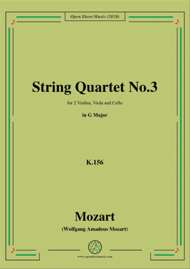 Mozart-String Quartet No.3 in G Major,K.156