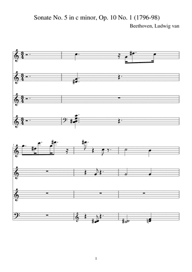 Beethoven:Sonate No. 5 in c minor, Op. 10 No. 1 for piano solo