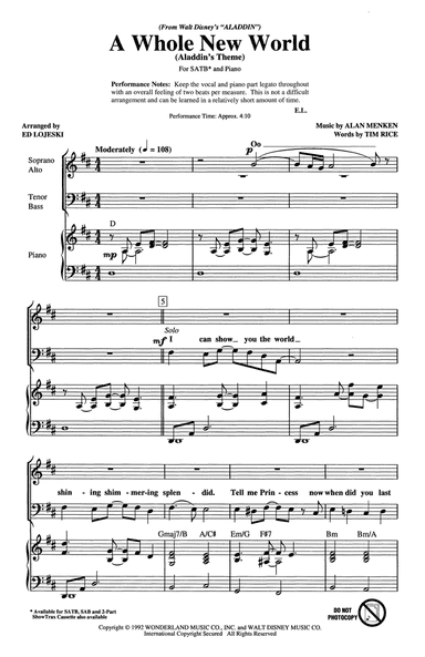 A Whole New World (Aladdin's Theme) (from Aladdin) (arr. Ed Lojeski)