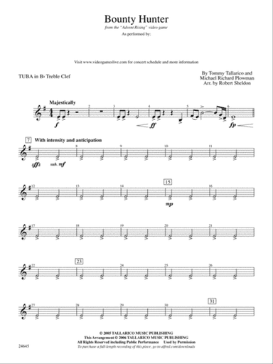 Bounty Hunter (from Advent Rising): (wp) B-flat Tuba T.C.