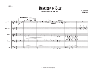 Rhapsody in Blue, for brass quintet and piano solo