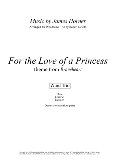 For The Love Of A Princess from the Twentieth Century Fox Motion Picture BRAVEHEART