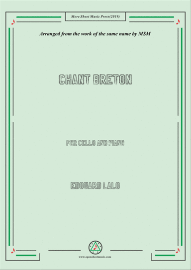 Lalo-Chant breton, for Cello and Piano