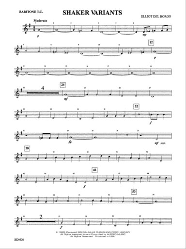 Shaker Variants: Baritone T.C.