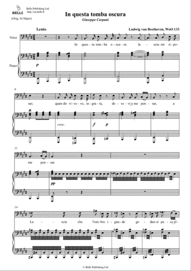 In questa tomba oscura, WoO 133 (E Major)