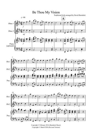 Be Thou My Vision for Oboe Duet