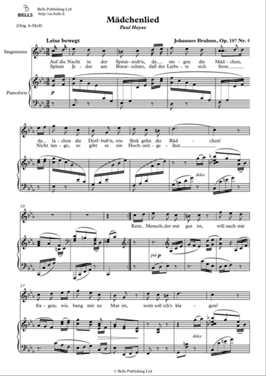 Madchenlied, Op. 107 No. 5 (C minor)