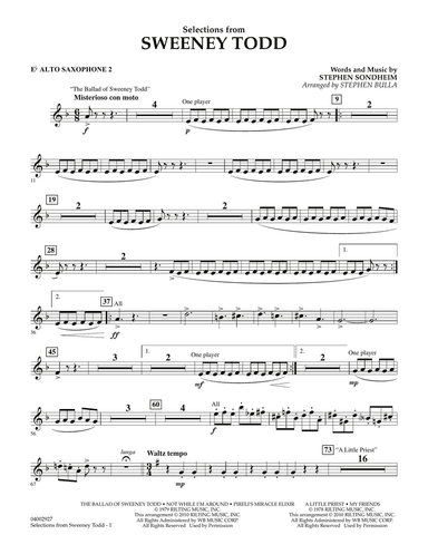 Selections from Sweeney Todd (arr. Stephen Bulla) - Eb Alto Saxophone 2