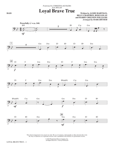Loyal Brave True (from Mulan) (arr. Mark Brymer) - Bass