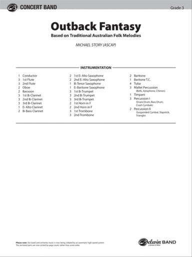 Outback Fantasy (based on Traditional Australian Folk Melodies): Score