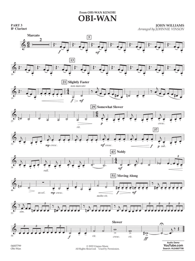 Obi-Wan (arr. Johnnie Vinson) - Pt.3 - Bb Clarinet