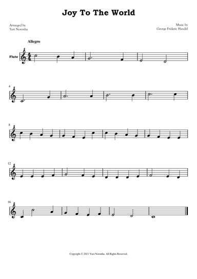 Joy To The World - For Flute