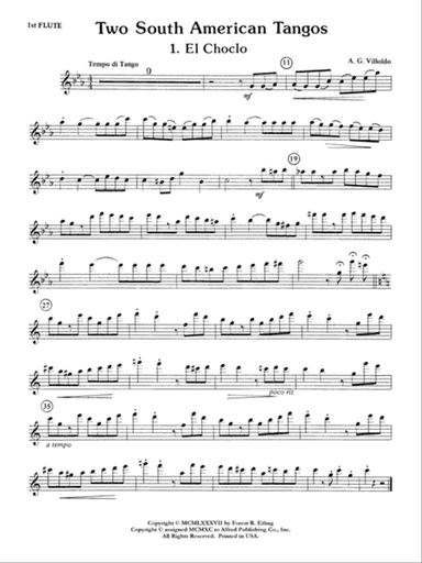 Two South American Tangos: Flute
