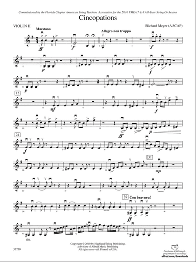Cincopations: 2nd Violin