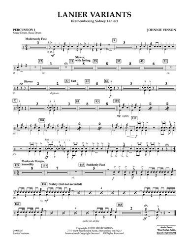Lanier Variants - Percussion 1