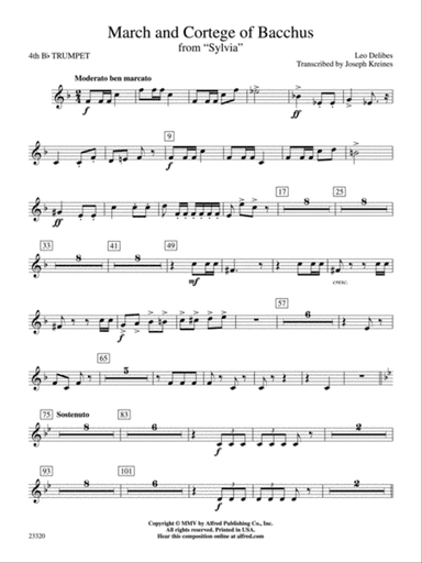 March and Cortege of Bacchus: 4th B-flat Trumpet