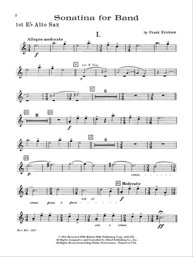 Sonatina for Band: E-flat Alto Saxophone