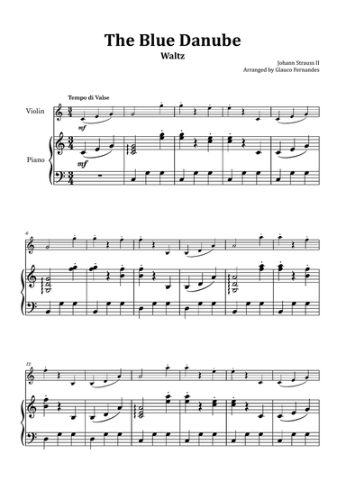 The Blue Danube - Violin and Piano