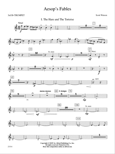 Aesop's Fables: 3rd B-flat Trumpet