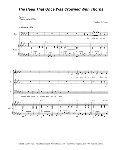 The Head That Once Was Crowned With Thorns (Vocal Trio - (SAB)