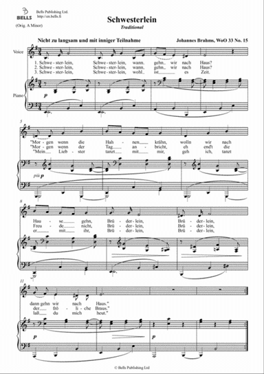 Schwesterlein, WoO 33 No. 15 (E minor)