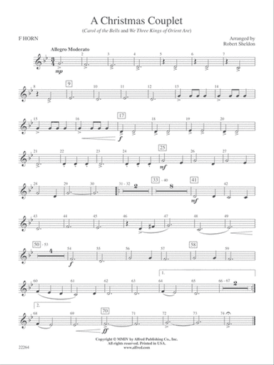 A Christmas Couplet: 1st F Horn