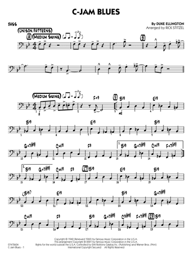 C-Jam Blues (arr. Rick Stitzel) - Bass