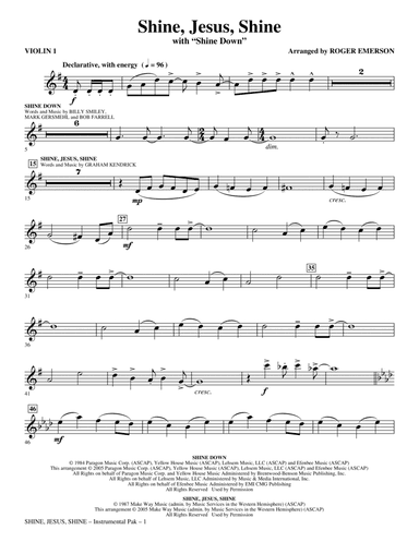 Shine Jesus Shine (with Shine Down) - Violin 1