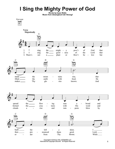 I Sing The Mighty Power Of God